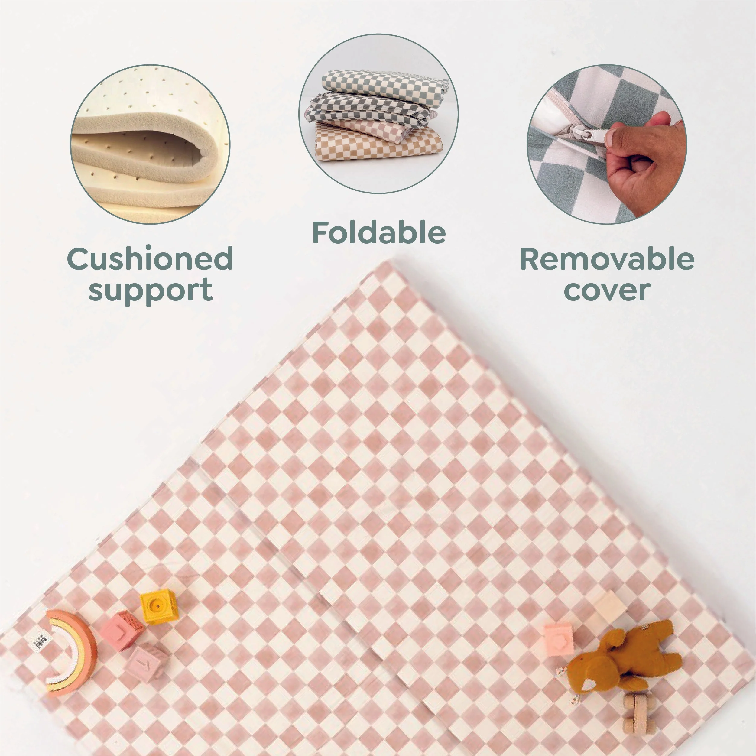 Toki Mats Checker Gumdrop Organic Cotton Mat - Image 6