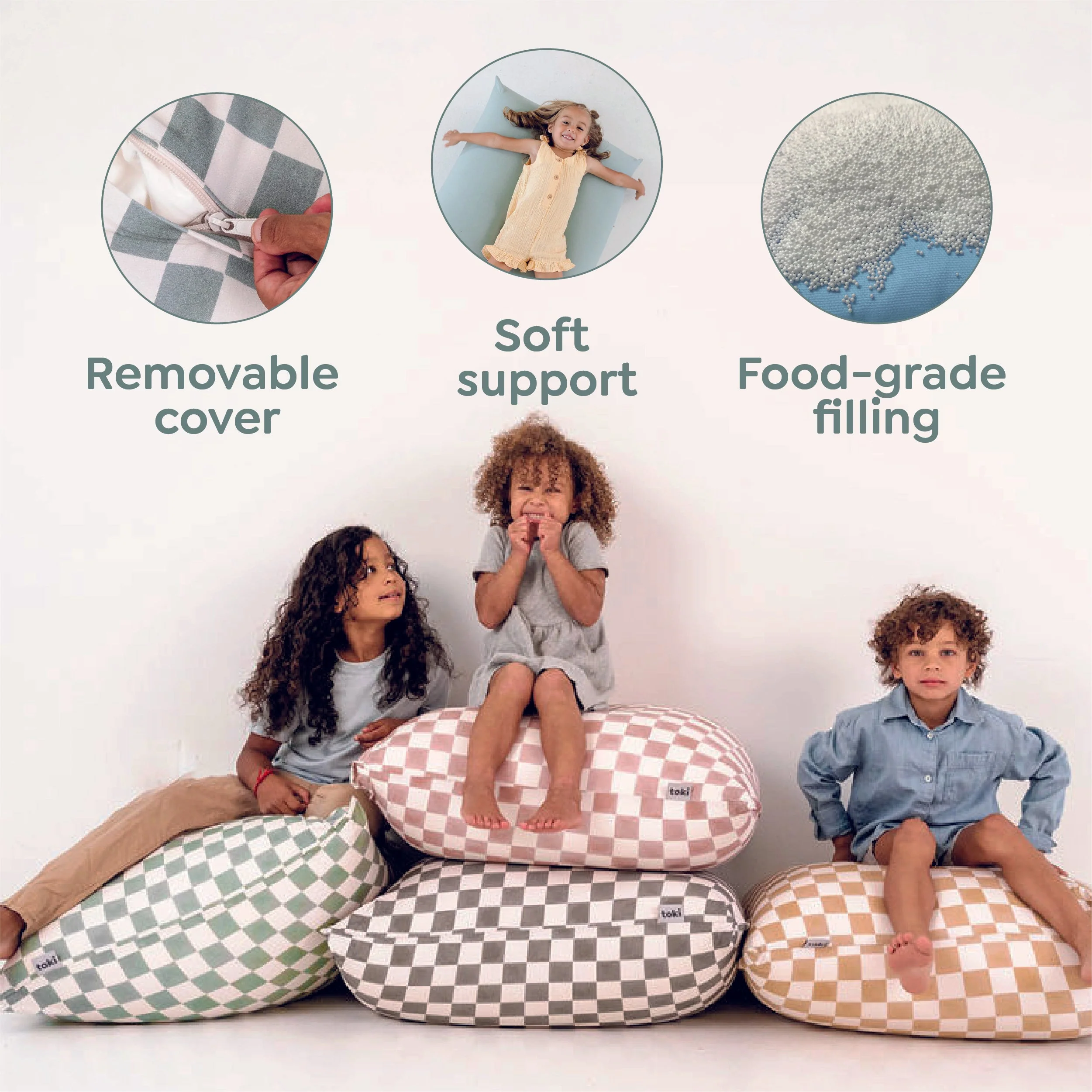 Toki Mats Checker Toffee Bean Bag - Image 6