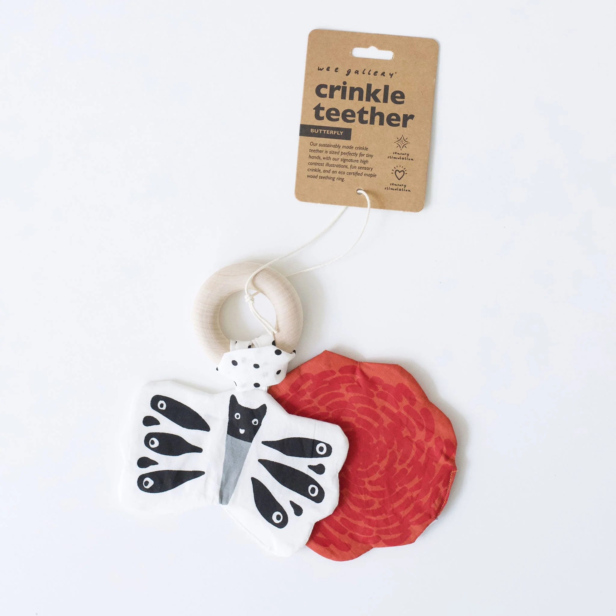 Wee Gallery Crinkle Teether - Butterfly - Image 5