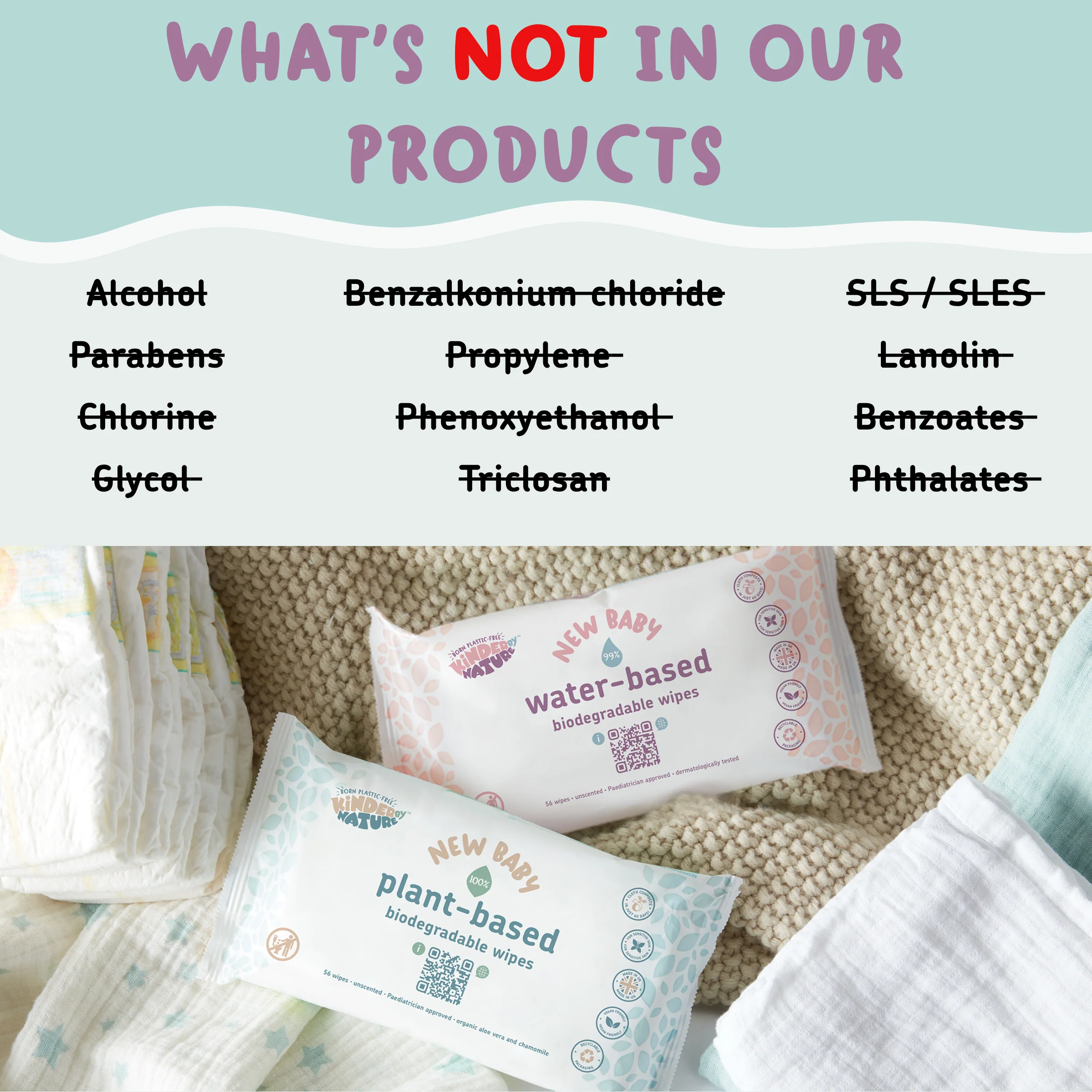 Kinder by Nature 100% Biodegradable Plant-Based Baby Wipes - 672 Count (12 packs of 56 wipes) - Image 8