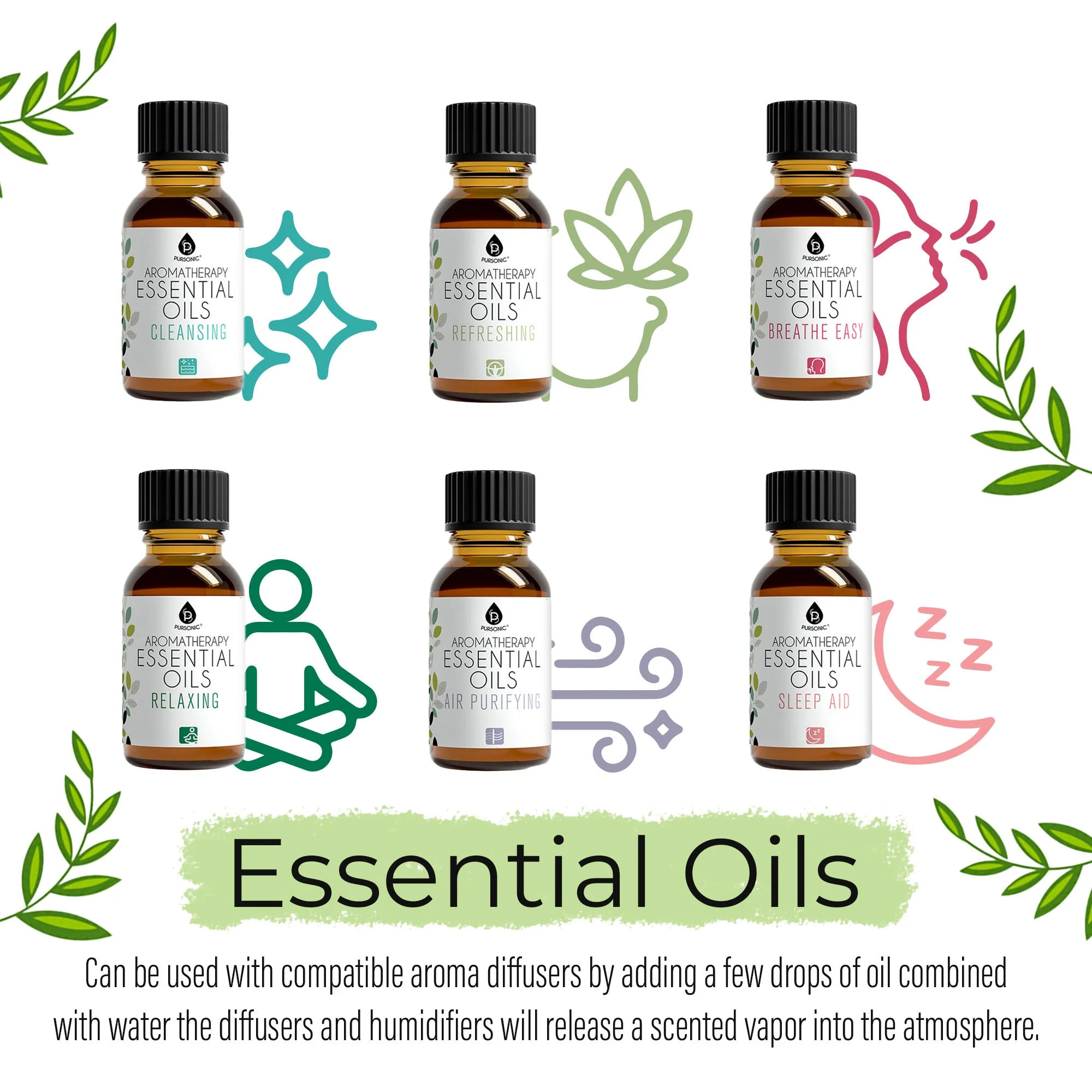 Pursonic Aromatherapy Lovers – Triple 14-Pack Essential Oils Collection - Image 5
