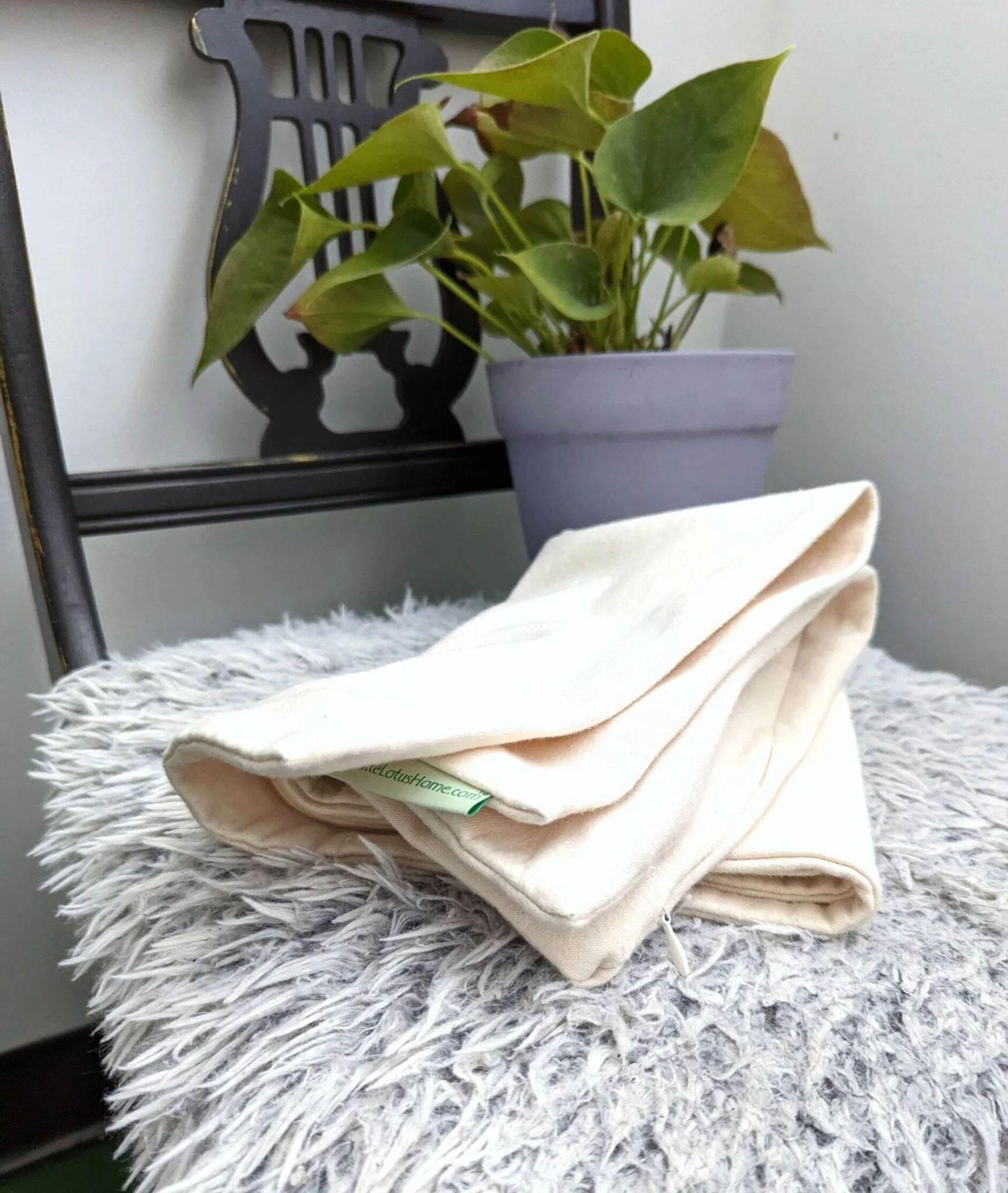 White Lotus Waterproof Organic Cotton Pillow Protector - Image 3